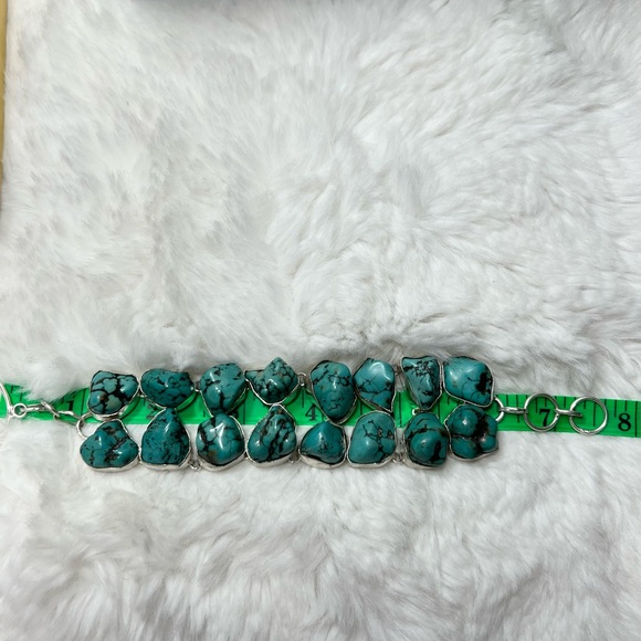 Turquoise Blue Topaz Moonstone Large Gemstone Necklace & Bracelet Set - Picture 9 of 13